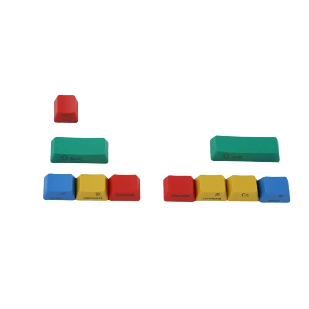 RGBY Mac Side OEM профиль PBT RGBY CMYK модификаторы 10 клавиш с лазерной гравировкой, брелки Mac для Cherry MX механическая клавиатура - Цвет: RGBY Mac Side