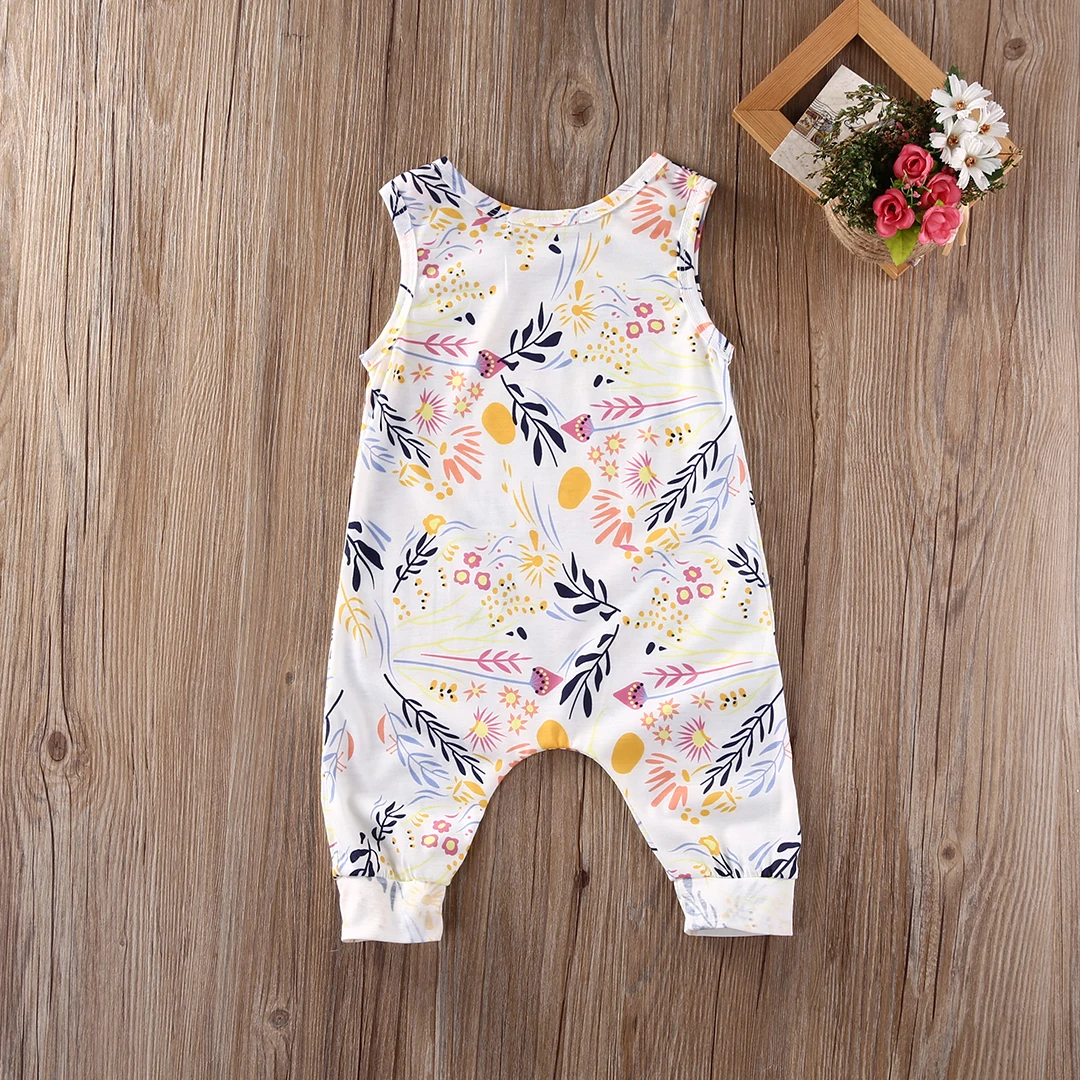Модный женский цветочный комбинезон|newborn fashion|fashion rompersleeveless romper |