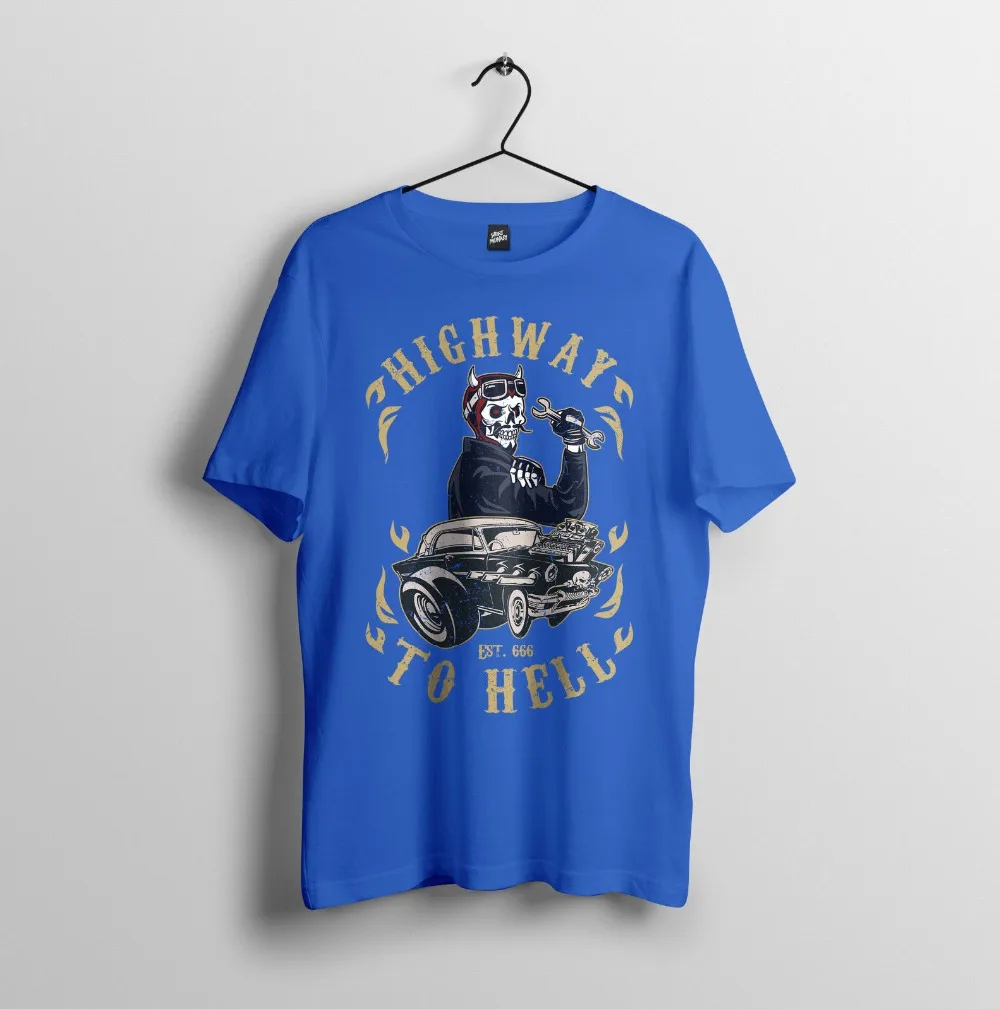 Новая модная мужская футболка с круглым вырезом и графическим принтом Highway To Hell