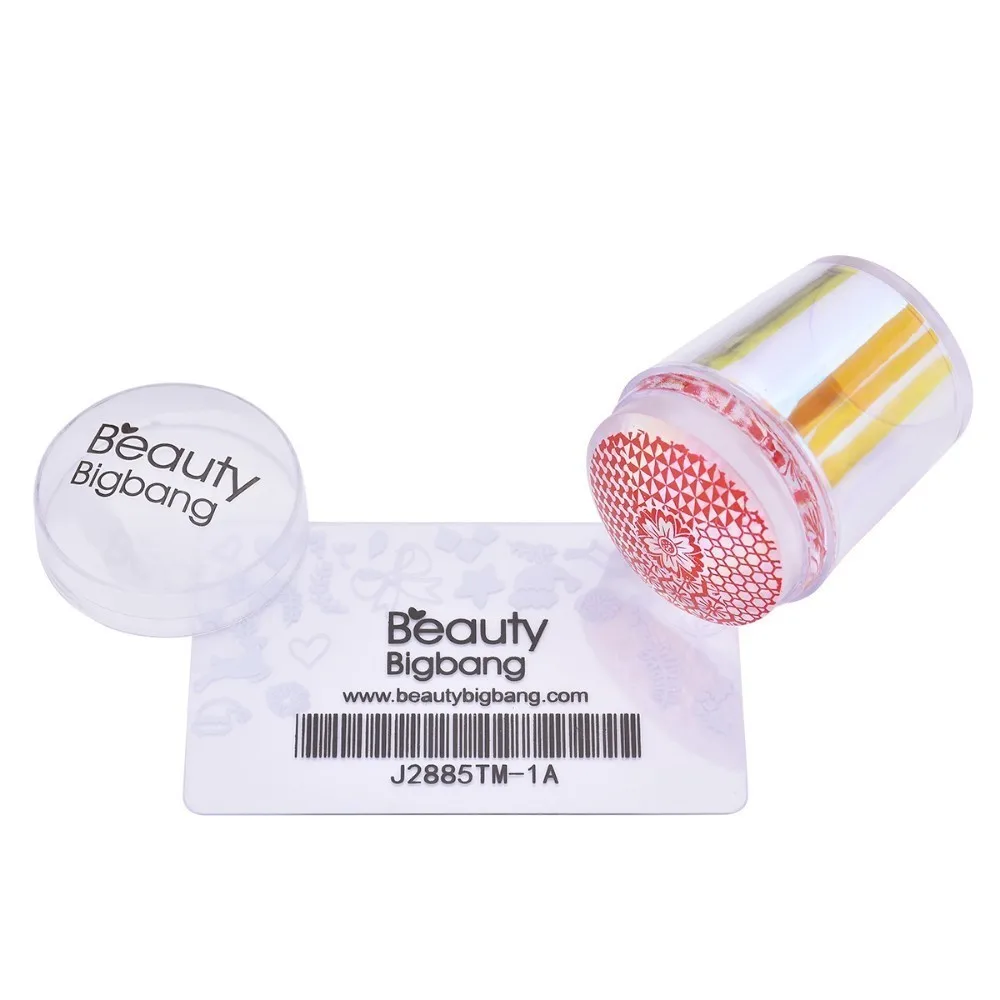J6553TM Beautybigbang набор скребок для штамповки ногтей из цветного пластика голографическая прозрачная ручка желе силиконовый инструмент для дизайна ногтей - Цвет: J6553TM