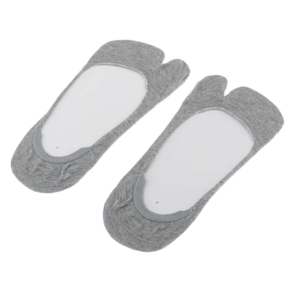 1 Pair Women's Big Toe Flip Flop Tabi Socks V Toe Tabi Ankle Socks Casual Boat Hidden Invisible Socks Non-Slip Socks for Flats
