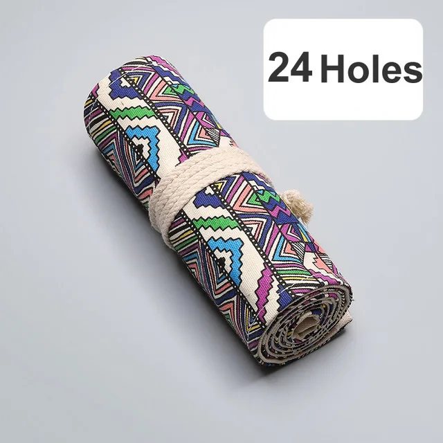 24 with out pencil 12/24/36/48/72 рулон школьный пенал Kawaii пенал из ткани уголовного для девочек и мальчиков милый большой пенал, штрафы коробка канцелярских принадлежностей - Цвет: 24 with out pencil