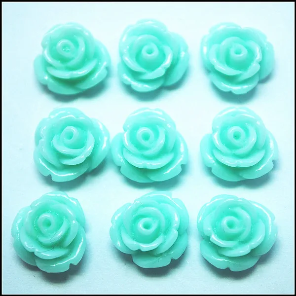 100 шт. Пластиковые кабошоны с цветами розы Размер 12 мм красочные бусины