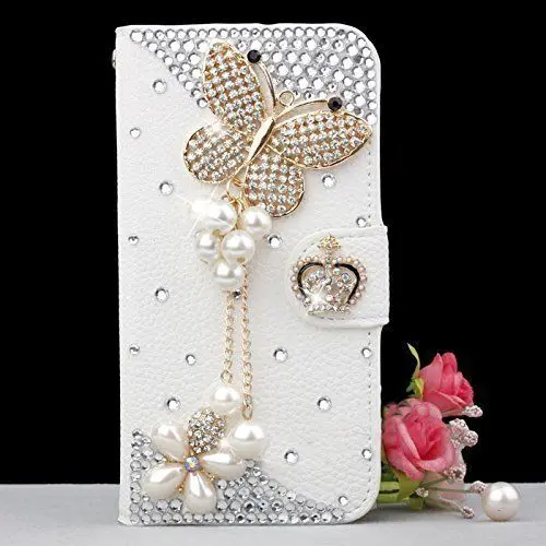 Handmade Bling Diamond Rhinestone PU Leather Filp Cover Wallet Case For Samsung galaxy S8 S9 S10 S20 S21 FE S22 Ultra PLUS S10E