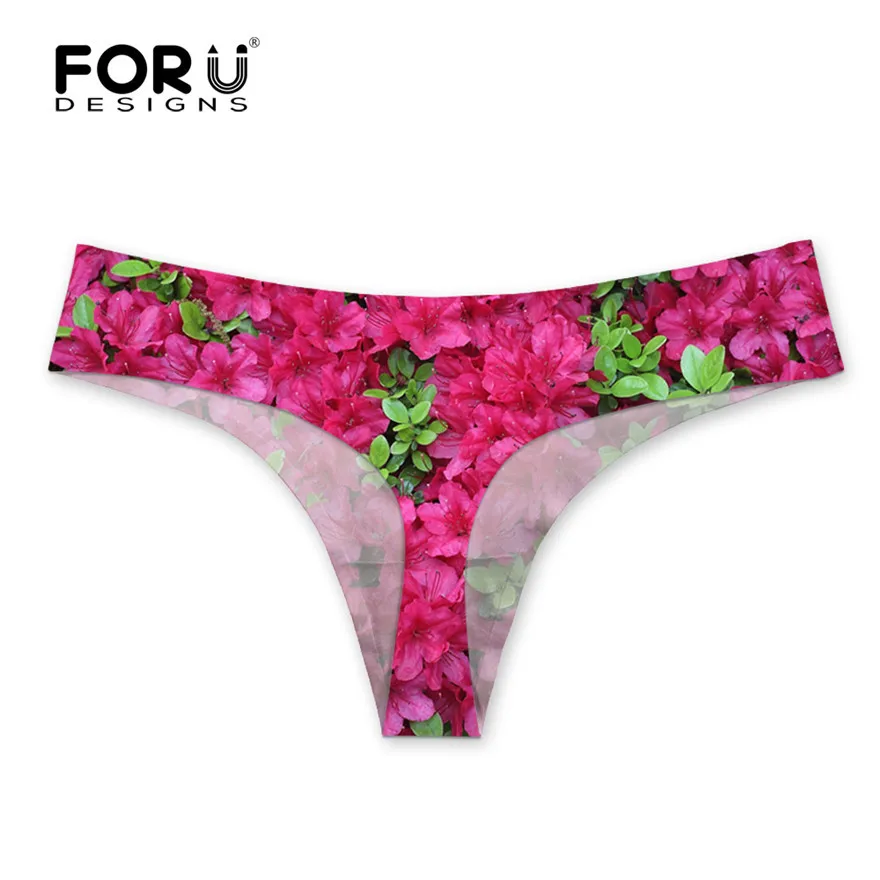 FORUDESIGNS/Модные женские брендовые стринги с 3D красными цветочными листьями, для фитнеса, нижнее белье, невидимые женские щипцы, трусики