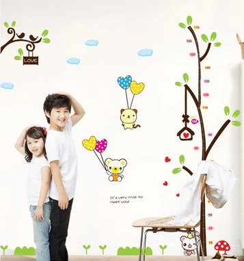 2 sets Free Shipping Tree Animal House Growth Height Measure Wall Sticker for Kids Room | Дом и сад