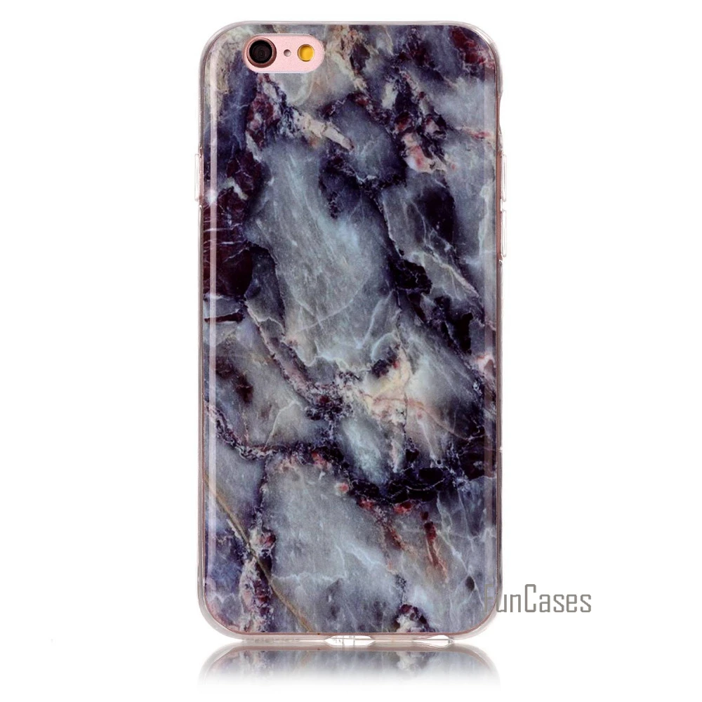 Для Coque iphone 6 S силиконовый чехол для задняя крышка мягкий роскошный из ТПУ гранит