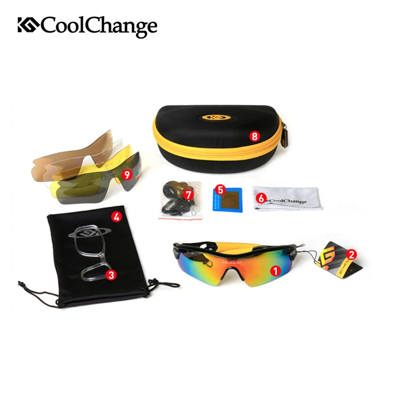 CoolChange 5 линз поляризованные велосипедные солнцезащитные очки для спорта на