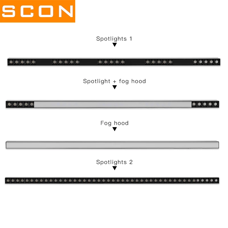 Длинная светодиодный ная линия SCON 120 см для крепления в офисе потолок
