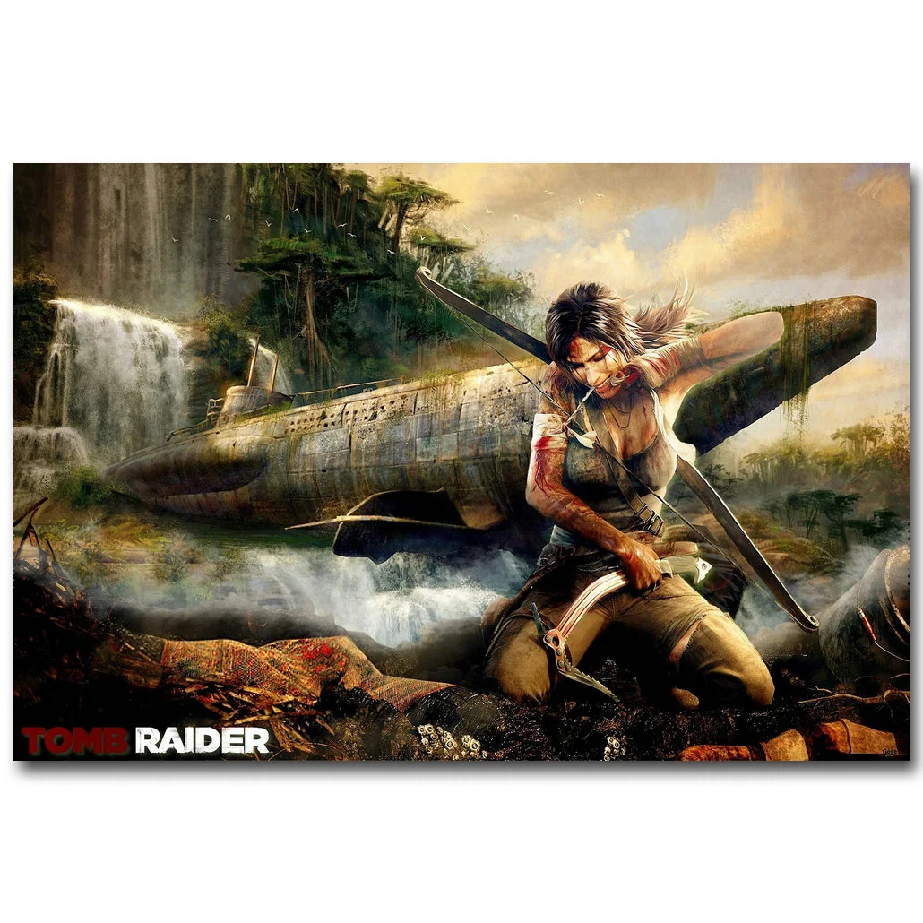 Lara Croft - Rise Of The Tomb Raider художественный постер из шелковой ткани с принтом 13x20 24x36