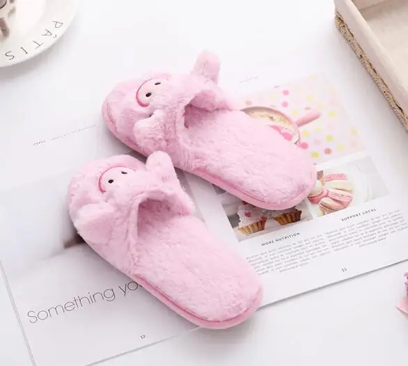 COVOYYAR Cartoon Unicorn Women Home Slippers Winter Warm Indoor Fur House Floor Slippers Women Cotton Furry Shoes WSL564