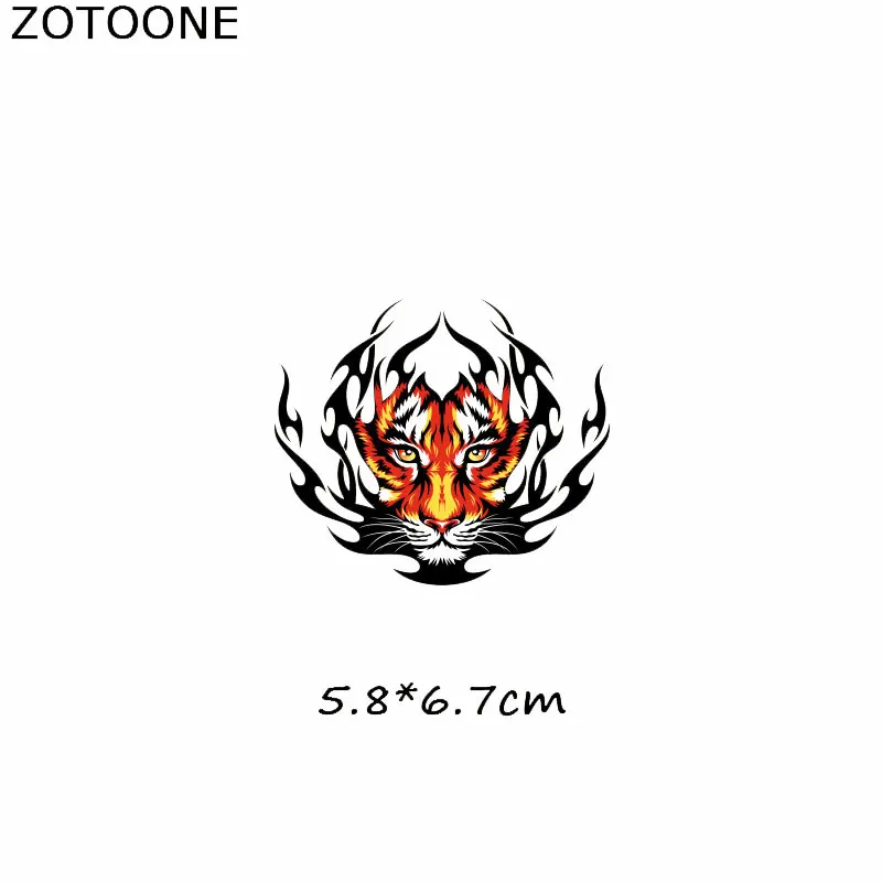 ZT0403 ZOTOONE акварельные нашивки в виде животных, железные нашивки в виде тигра для детской одежды, самодельная шляпа, аппликация, теплопередача, Виниловая аппликация, моющаяся E - Цвет: ZT0403