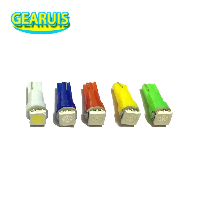 

100 X T5 37 58 70 73 74 1 smd 5050 Car Wedge instrumnet indicator light Dashboard Gauge led bulb 12V White Blue Red