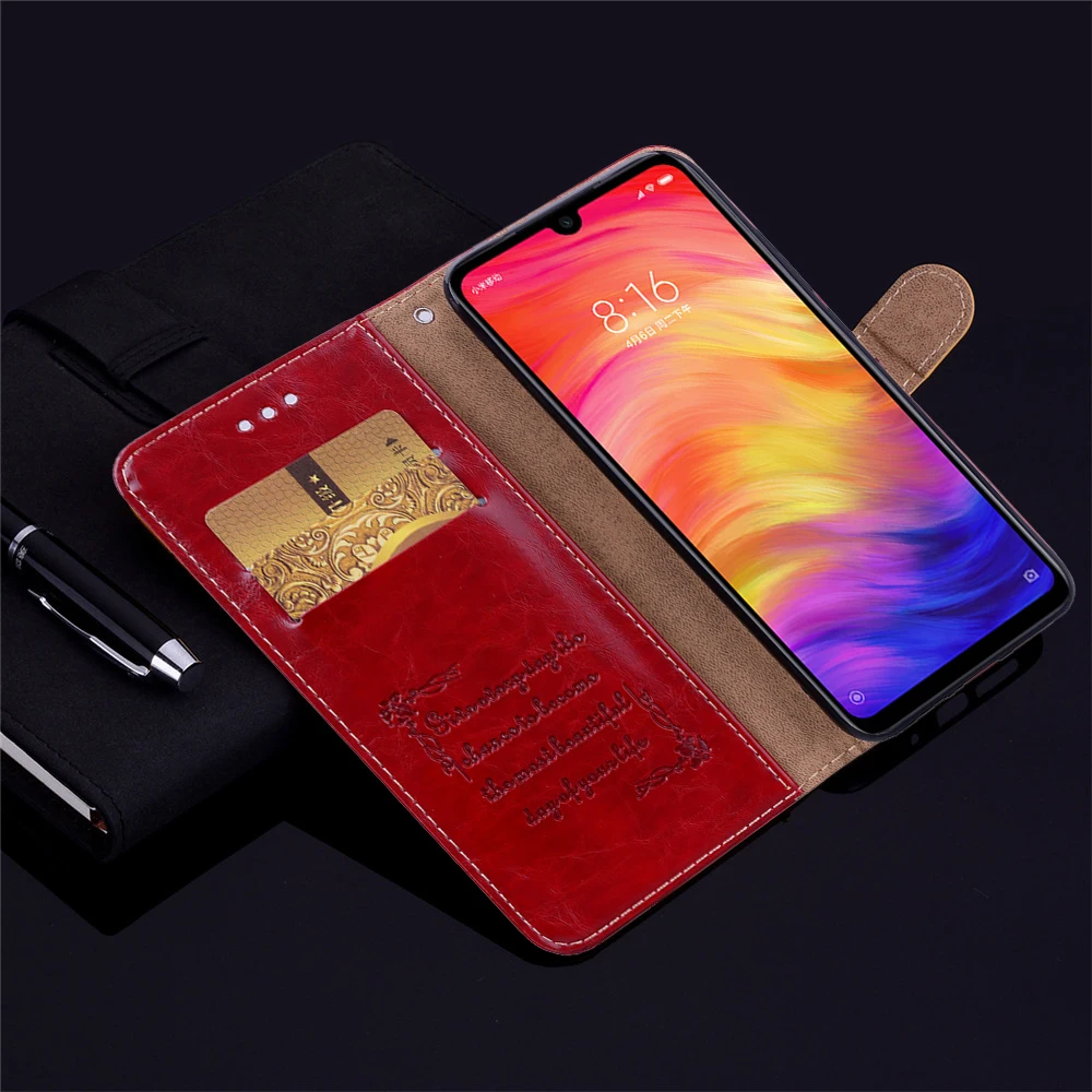 Чехол-Кошелек для Xiaomi Redmi Note 7 чехол из искусственной кожи чехлы телефонов 5 6 Pro