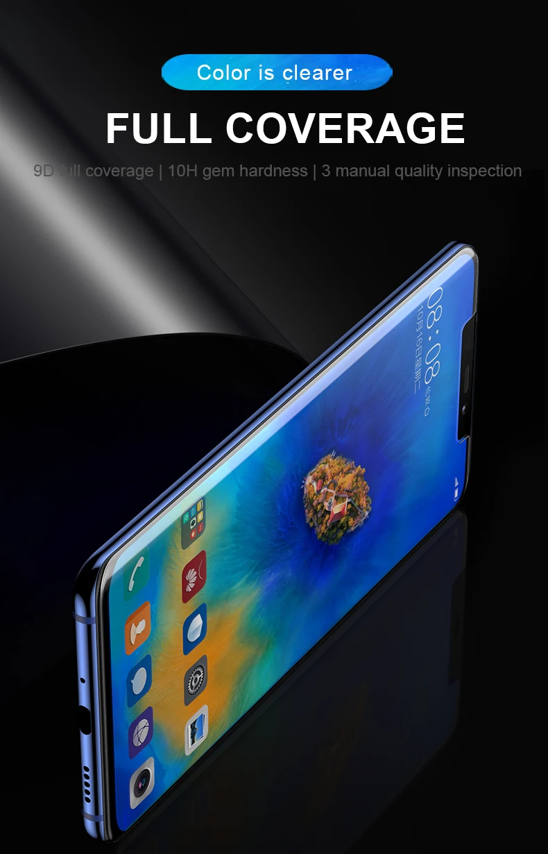 Высокотехнологичное ультратонкое УФ-клеевое закаленное стекло для huawei mate 20 Pro с изогнутыми краями, Защитная прозрачная пленка для экрана телефона