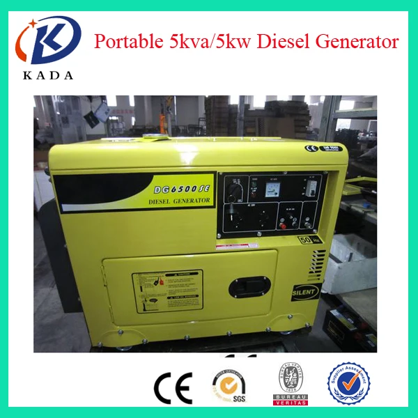 Портативный однофазный бесшумный дизельный генератор с воздушным охлаждением