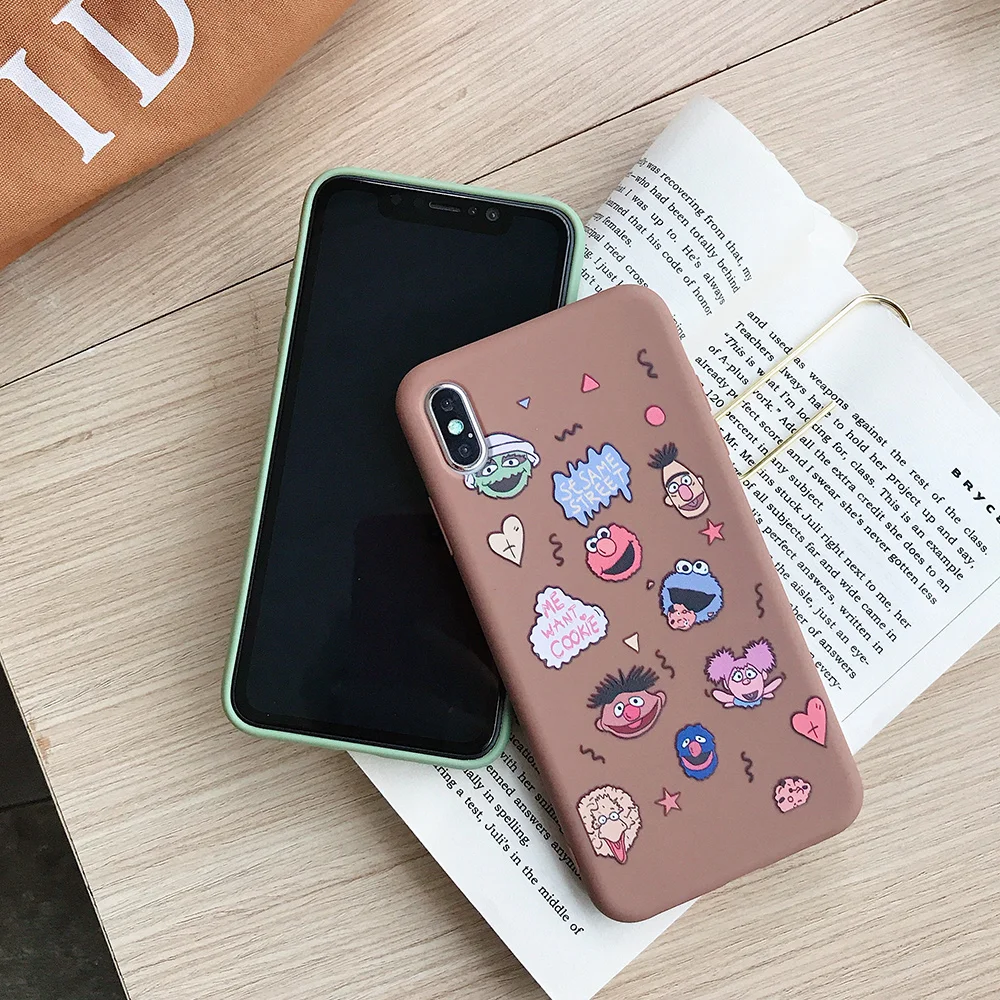 Для iPhone XS MAX XR чехол X граффити Улица Сезам шаблон для 8 7 Plus 6 6s плотные мягкие ТПУ