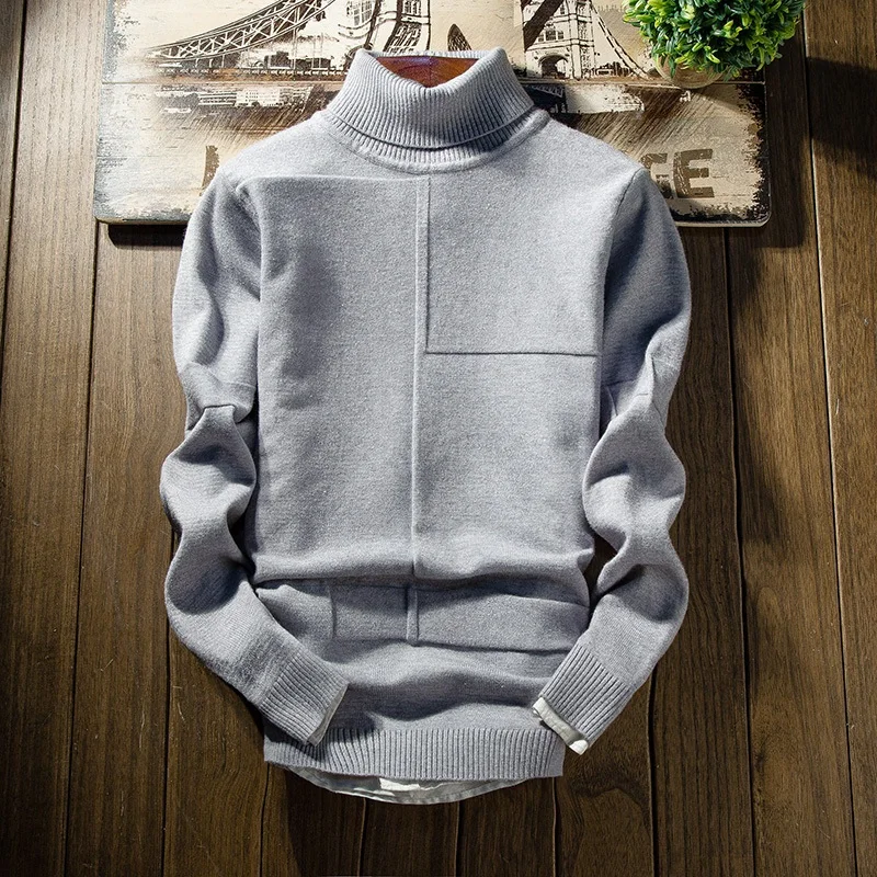 Zogaa зимний кашемировый свитер с высоким воротом для мужчин Новая мода мужской Рождественский свитер с длинным рукавом облегающий студенческий теплый пуловер