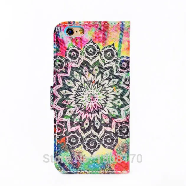 Серьги портмоне Henna Mandala с цветком кожаный чехол для Iphone 7 Plus 6 S роскошный в виде