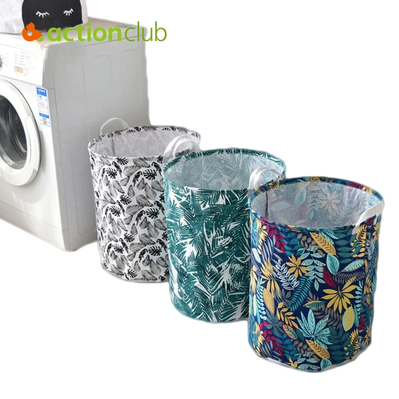 Богемная складная корзина для белья из хлопка и льна круглый органайзер хранения