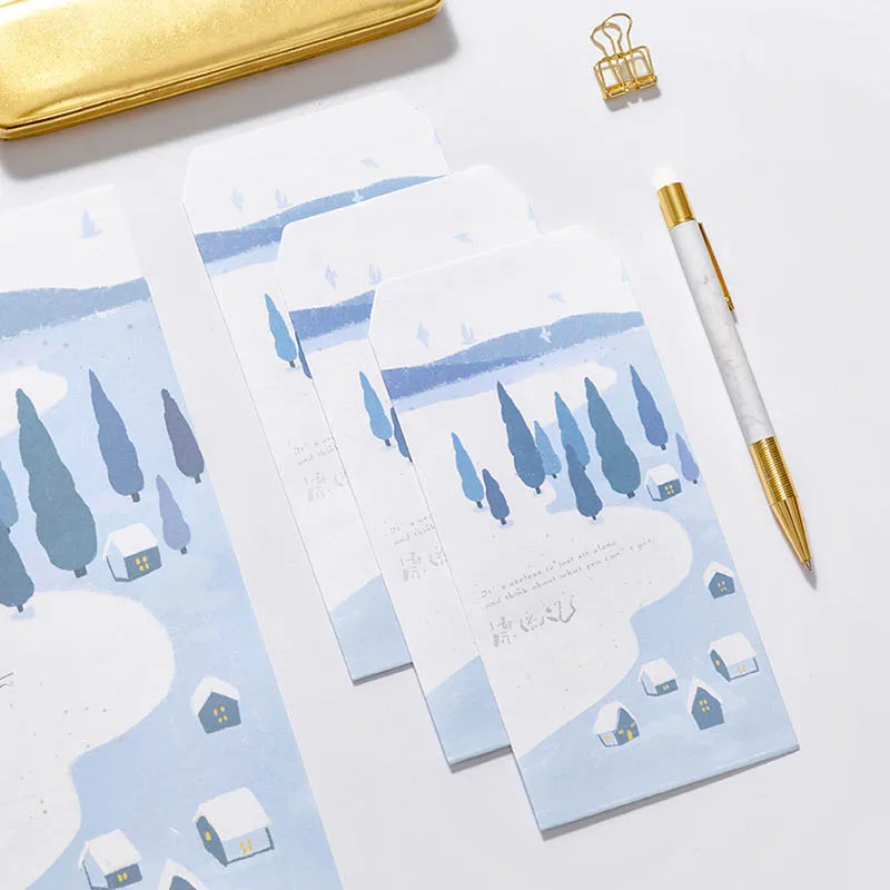 9Pcs/Set Cute Chinese Style For Card Scrapbooking Gift 3 Envelops+6 Writting Paper Envelope Making Colored Greeting Cards Gifts |