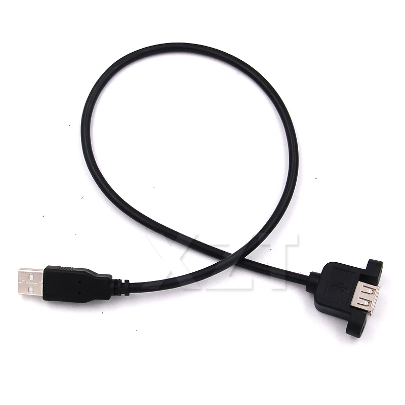 

30cm 1M 5M 1.5M USB 2.0 Male to Female Extension Cable with Panel Mount Screw hole lock connector adapter connector for computer