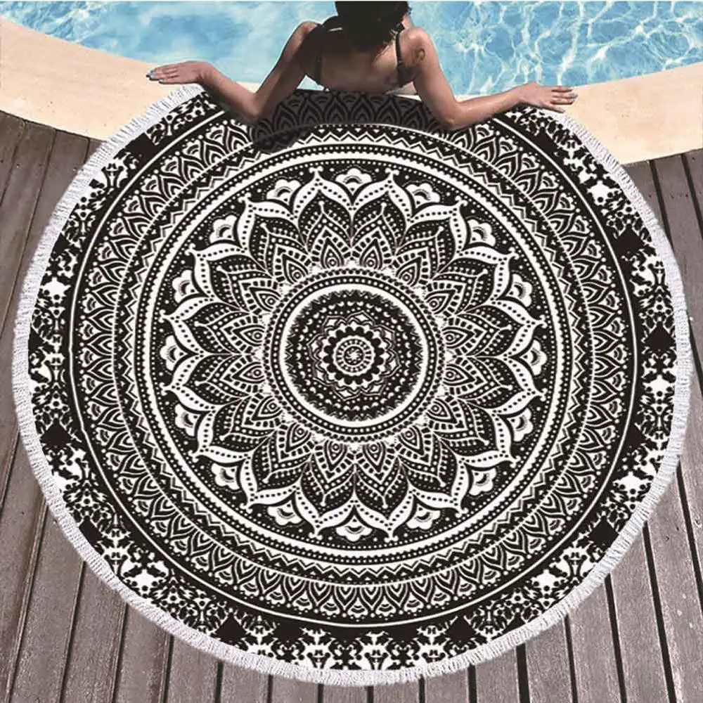 Mandala tapestry 8 Мандала Круглый Гобелен летнее пляжное полотенце Бикини шаль покрывало для пикника ковер одеяло кисточкой Богемия коврики йога коврик Домашний Декор Текстиль - Цвет: Mandala tapestry 8
