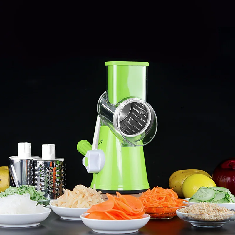 Ручной круглый мандолин устройство резки овощей Настольный барабан лук