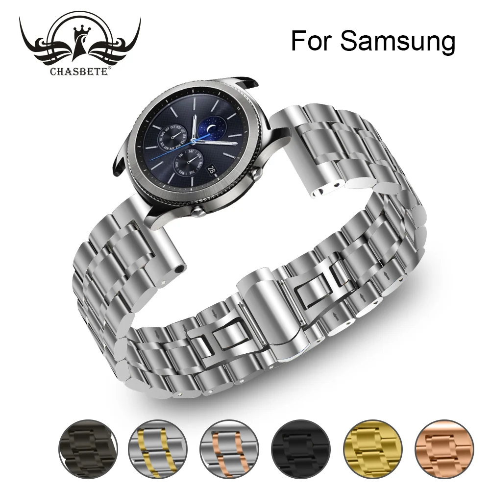 Ремешок из нержавеющей стали для Samsung Gear 2 Neo Live черный быстросъемный браслет с