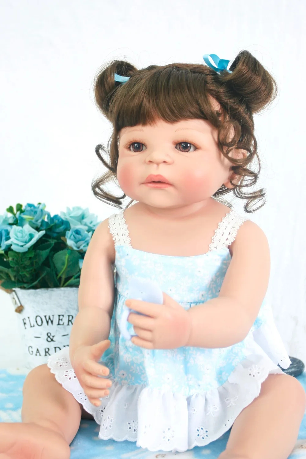 55 см кукла двойка реборн для девочек очень гладкая силиконовая младенец детей