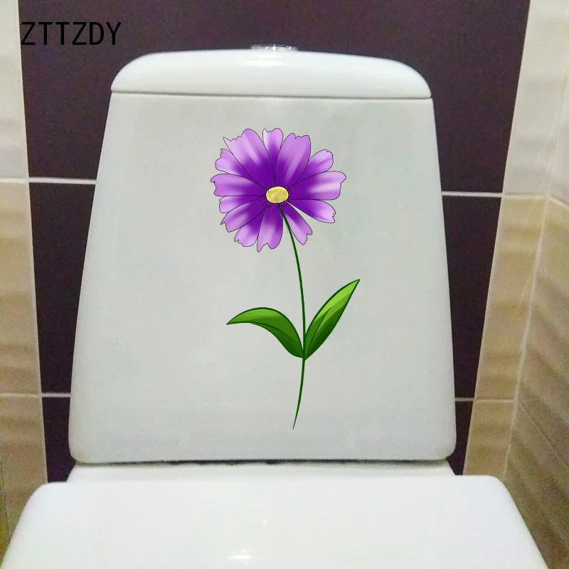 ZTTZDY 11 2*22 5 см фиолетовый цветок мультфильм унитаз наклейка украшение для дома