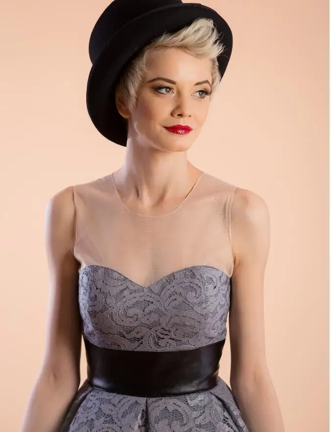 Модные женские Высокая Талия платье с фатиновой юбкой Кружево полный круг Новый