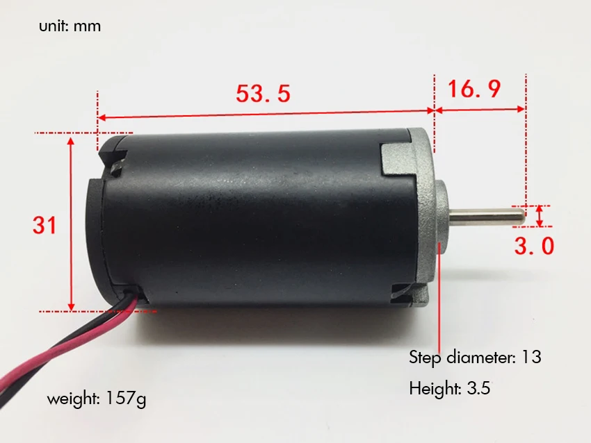 Круглый вал постоянный магнит DC Мотор 12 V 7785 rpm двигатель с угольными щетками высокий крутящий момент семиполюсный внутренний ротор диаметр вала 3 мм