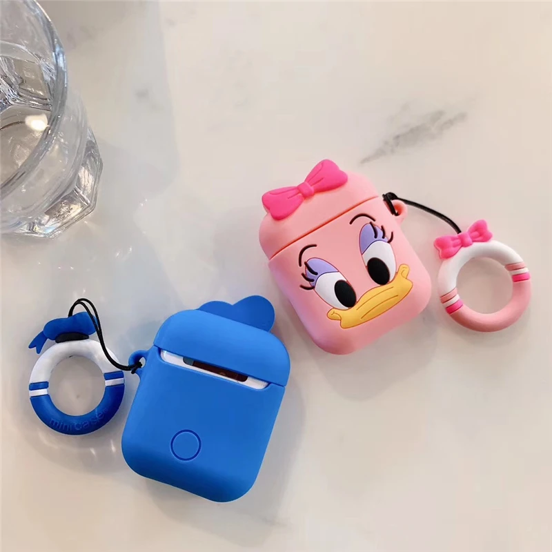 VETOMEET симпатичный Дональд Дак узор Bluetooth беспроводной наушник чехол для AirPods ТПУ