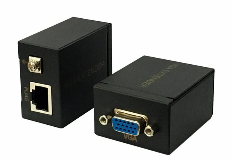 60 м VGA удлинитель 1x1 сплиттер RJ45/cat5e/6 ethernet кабель Ethernet адаптер Усилитель Поддержка монитор проектор HDTV PC VE60
