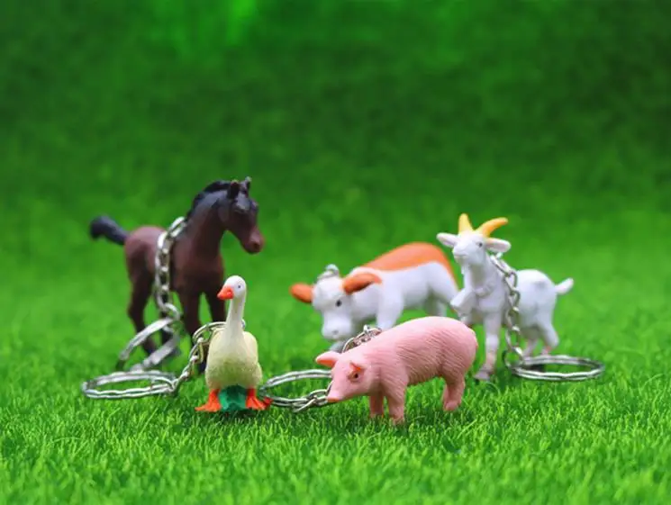 Брелок для ключей с животными из фермы брелок подвеской в виде милой лошади