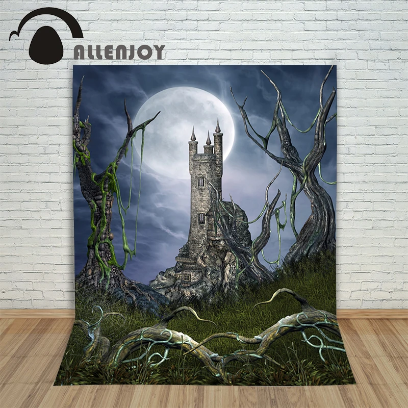 Allenjoy Vinyl photo studio Background Halloween Lawn of the Castle backdrop picture children's photocall | Электроника