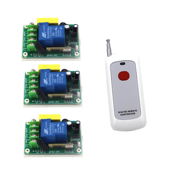 

2 режима работы RF беспроводной Интеллектуальный переключатель дистанционного управления 1 передатчик + 3 приемника AC220V 30A Артикул: 5317