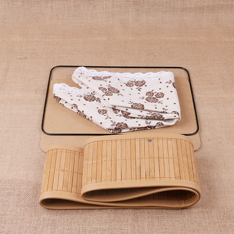 Home Weaving Storage Basket Bamboo Handmade Cotton Material Grocery Snacks Toy Storage Basket Collapsible Desktop Organizer