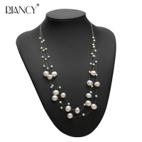 fashion freshwater multilayer pearl necklace women natural choker necklace bride jewelry white wedding gift