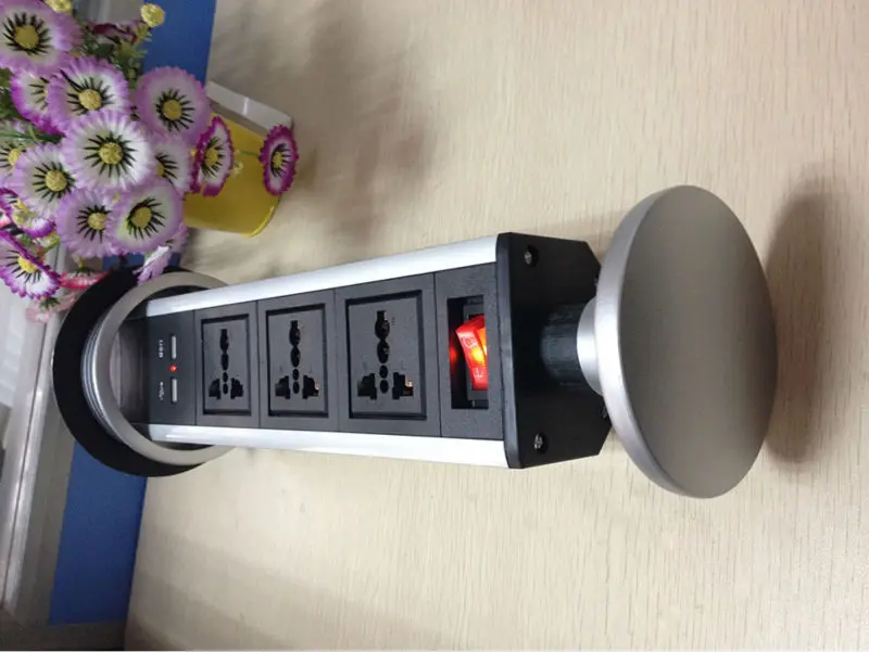 Выдвижная/Рабочая настольная розетка/Скрытая/универсальная штепсельная