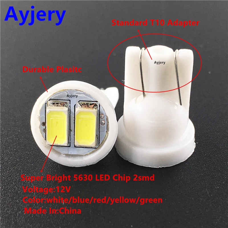 AYJERY оптовая продажа 2000X T10 W5W 5630 2 SMD 194 168 Светодиодные Автомобильные приборные
