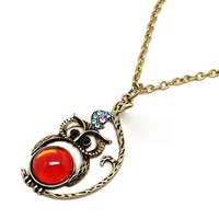 cute girls vintage owl pendant necklace for women fashion lovely owl chain choker necklace female jewelry party gift