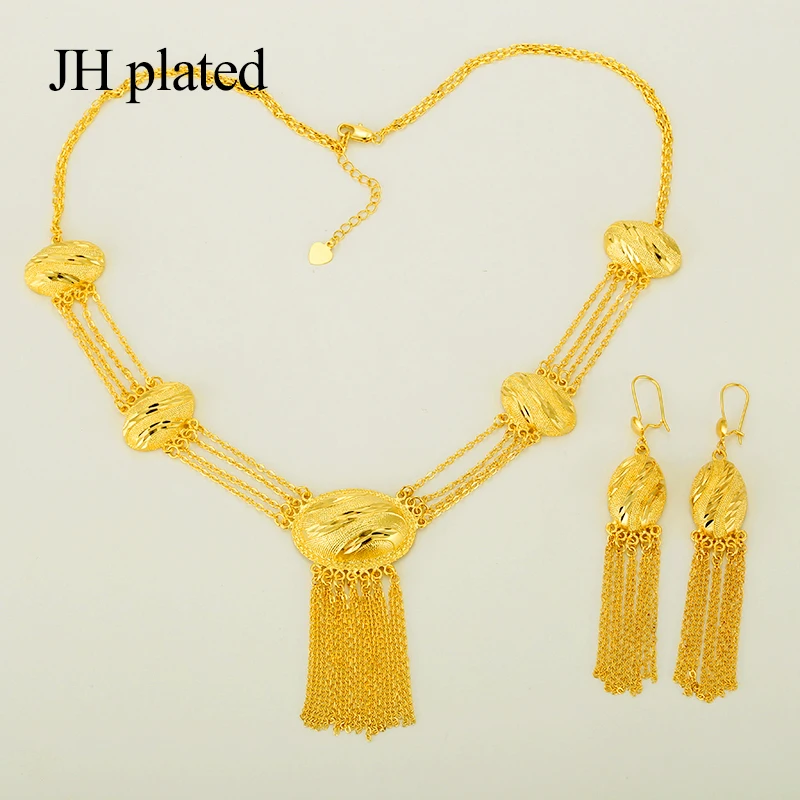 JHplated набор ювелирных изделий кисточки африканские Ювелирные наборы Дубай
