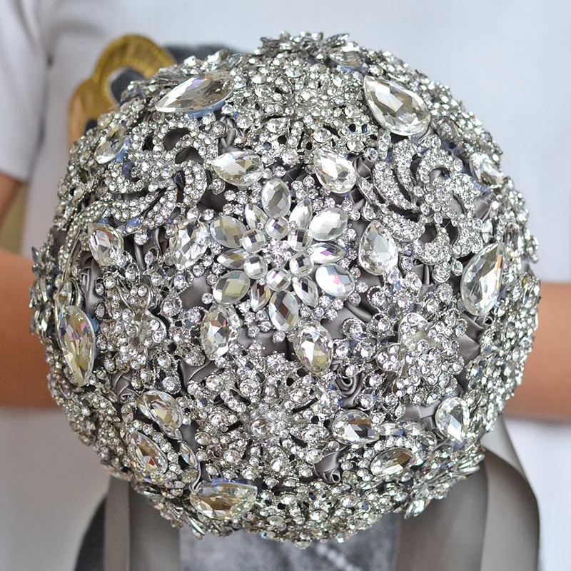 AYiCuthia Роскошные хрустальные свадебные букеты Bling Стразы Свадебные цветы Свадебные букеты букет цветов невесты S61