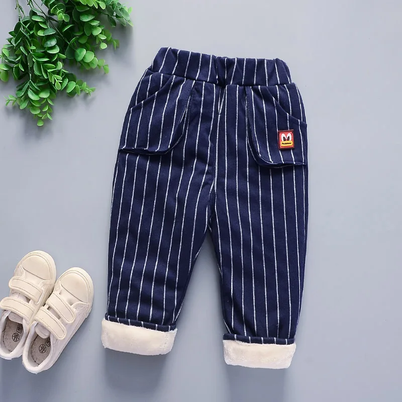 Детские повседневные хлопковые плотные вельветовые длинные брюки для маленьких