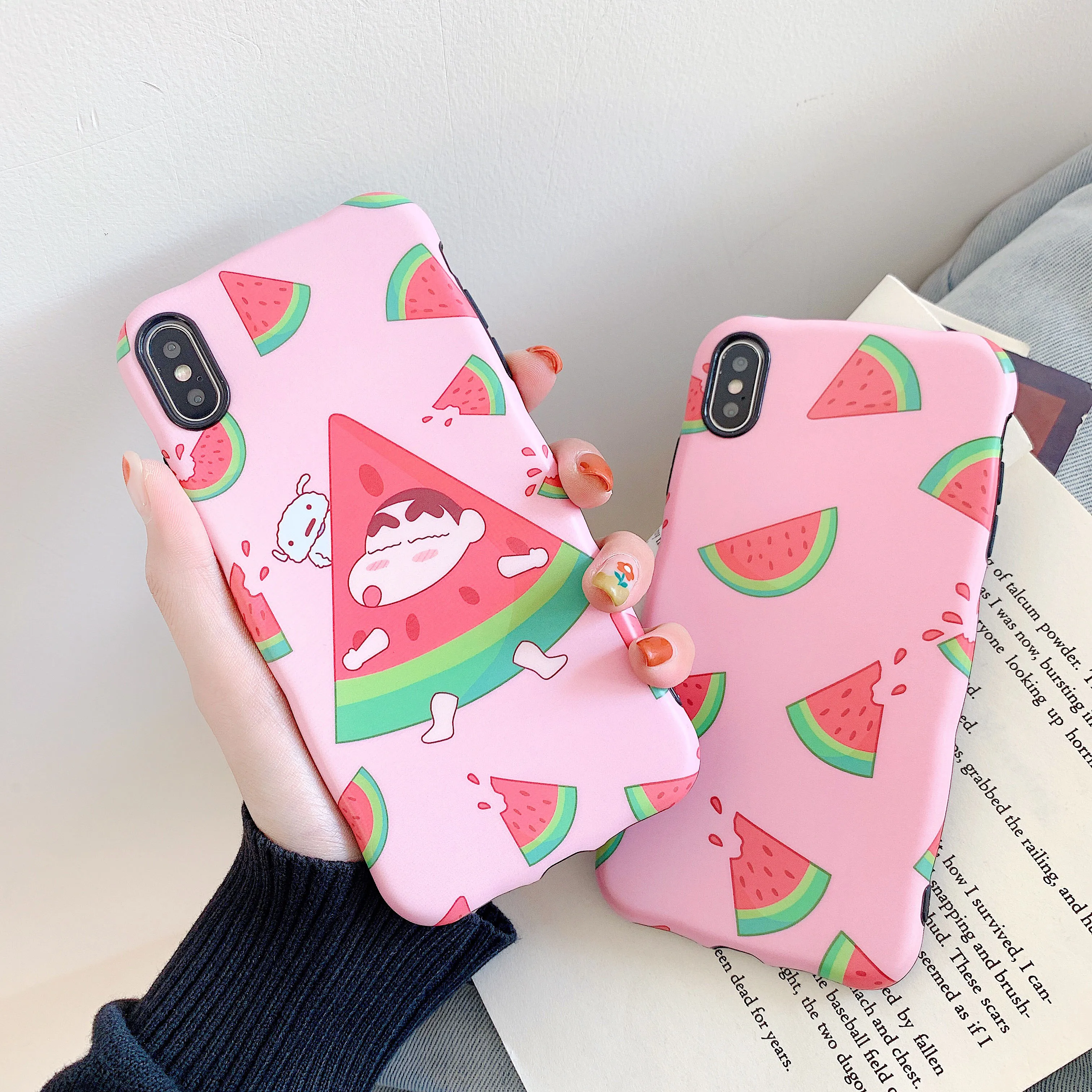 Summer Fruit Watermelon Waved Edge Phone Cover For iPhone 7 Case Silicone 8 plus 6 s xr Cases Luxury X Xs max Avocado |