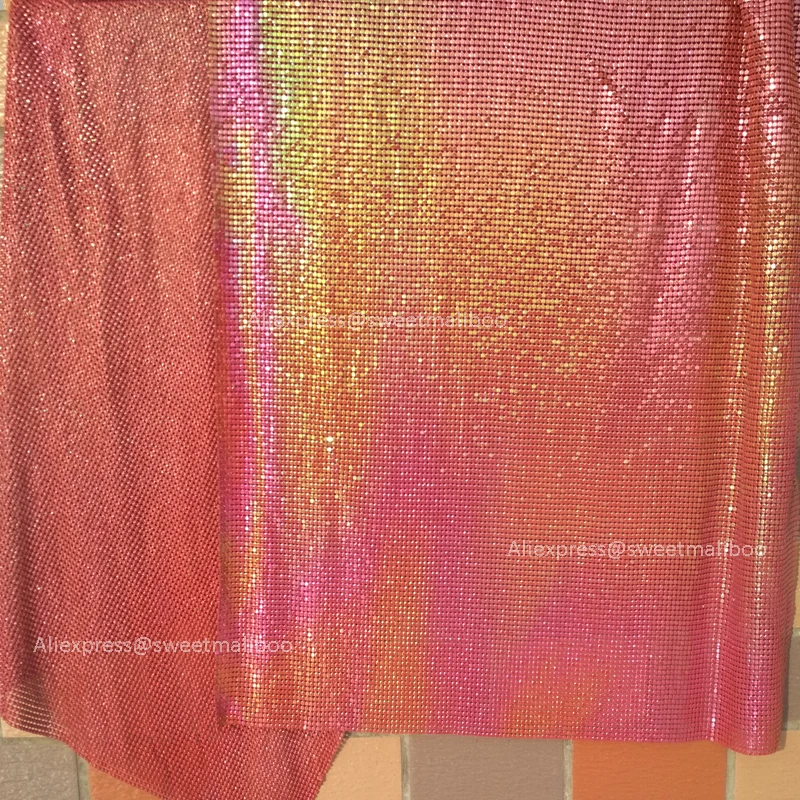 1pc 45*150cm Cheap Red Iridescent Metal Mesh Fabric Metallic Sequin Fabrics For Home Decoration Curtains Cosplay Dress IY Sewing - купить по