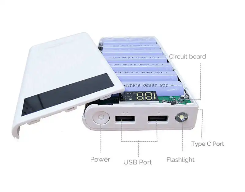 Bakeey Q C 3,0 Тип C 7x18650 батарея двойной USB DIY Внешний Аккумулятор Чехол комплект коробка для смартфона