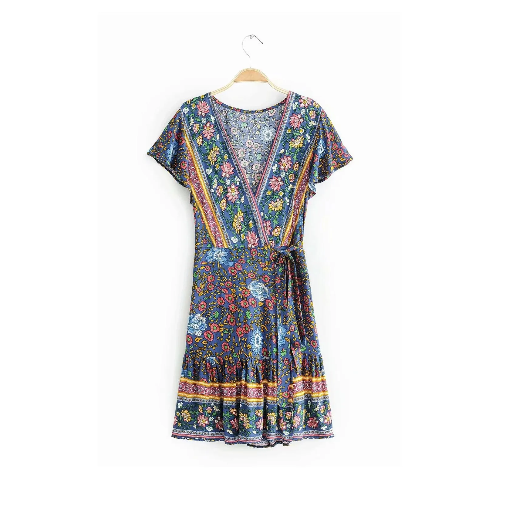 Мода 2019 новое летнее сексуальное женское мини платье с цветочным принтом и